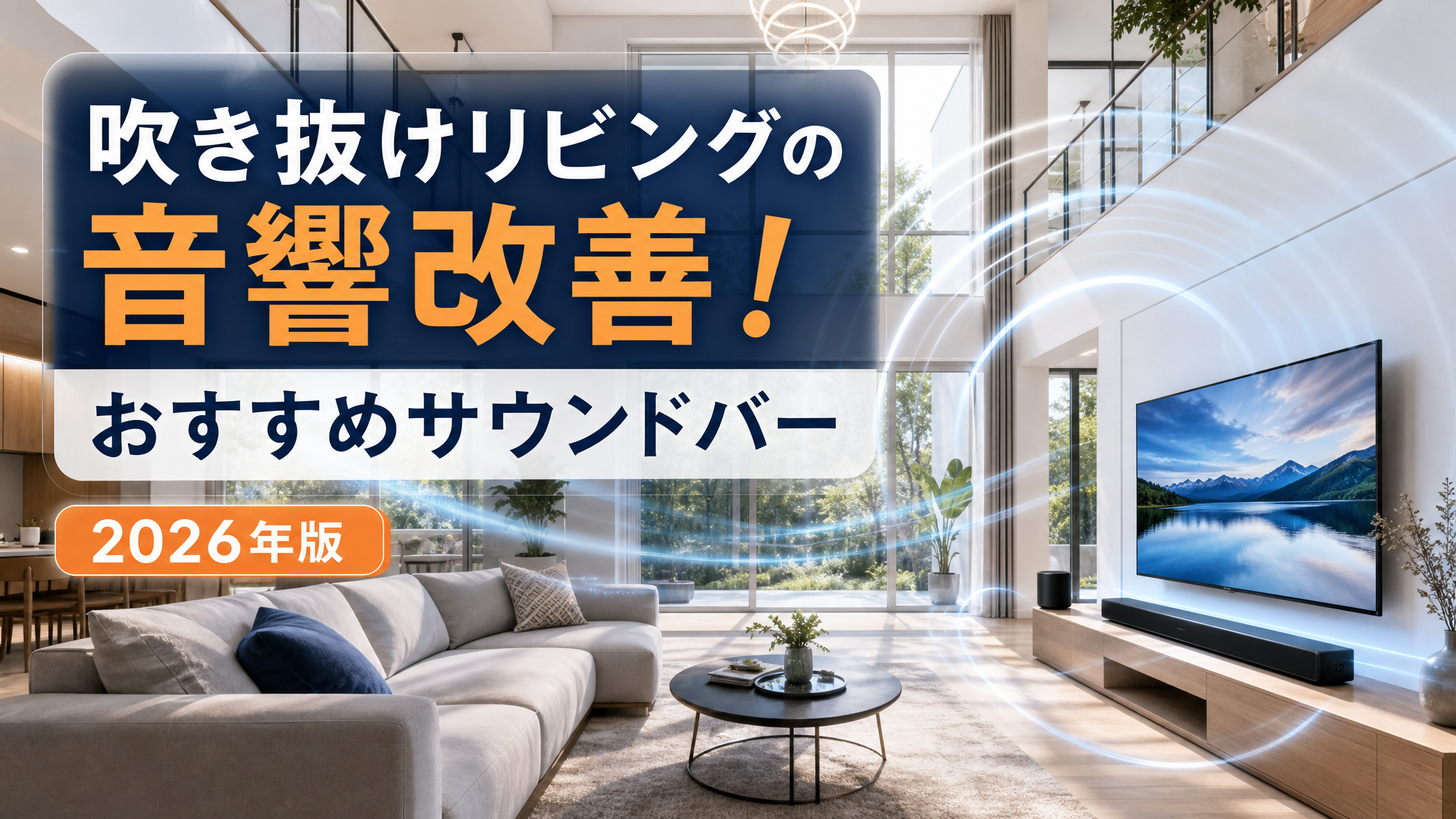 吹き抜けリビングの音響改善！おすすめサウンドバー【2026年版】