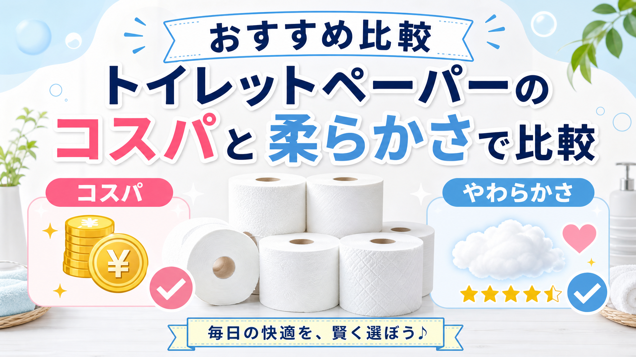 トイレットペーパーのおすすめをコスパと柔らかさで比較